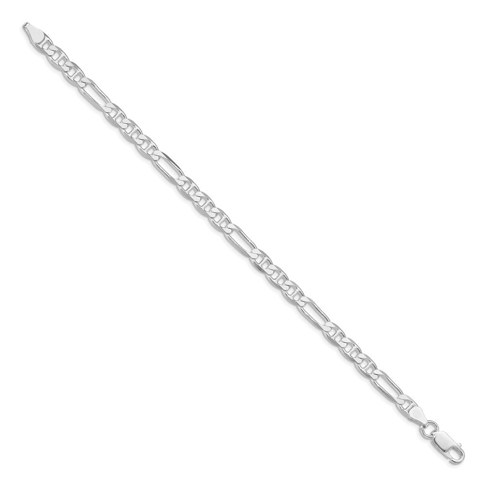 Auriga 925 Sterling Silver Rhodium-plated 5.5mm Figaro Anchor 9inch Chain Bracelet for Men