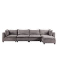 thumbnail image 4 of Contemporary Home Living 157" Madison Light Gray 5-Piece Modular Sectional Sofa Chaise, 4 of 6