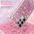 thumbnail image 5 of Case for Samsung Galaxy S22,Glitter Crystal Diamond Rhinestone Sequin Shiny Bling Sparkly Glossy Luxury Electroplated,Aesthetic Cute Full Protection for Samsung Galaxy S22,Pink, 5 of 8