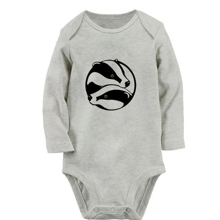 

iDzn® Mam s Little Dude Funny Rompers Newborn Baby Unisex Bodysuits Infant Animal Badger Graphic Jumpsuits Toddler Kids Long Sleeve Oufits (Gray 0-6 Months)