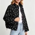 thumbnail image 7 of Aloohaidyvio Women's Polka Dot Jackets Fall Trendy Lightweight Stand Collar Coat Zip Up Outerwear with Pockets, 7 of 7