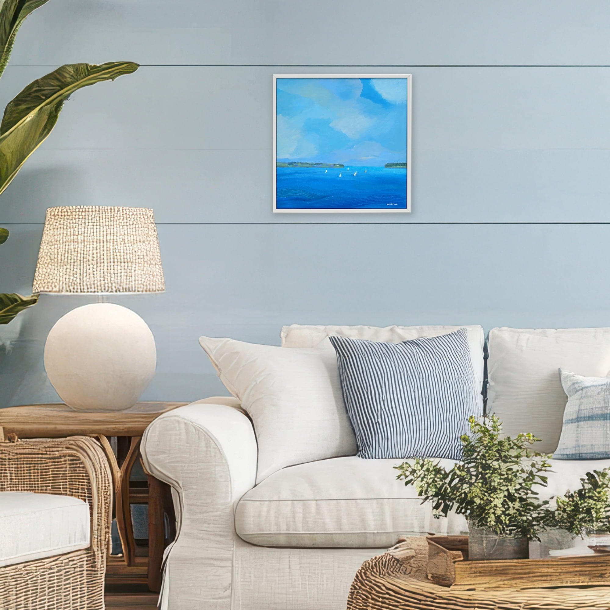 Stupell Industries A Perfect Day Seascape White Framed Giclee Art, design by Lynn Ericson Fine Art