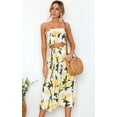 thumbnail image 3 of Blusa floral para mujer, vestido de traje con falda larga, 3 of 7