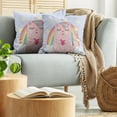 thumbnail image 5 of Ambesonne Rainbow Throw Pillow Cover 2 Pack, Cat Heart Kitten Art, 24", Rose Pale Pink, 5 of 7