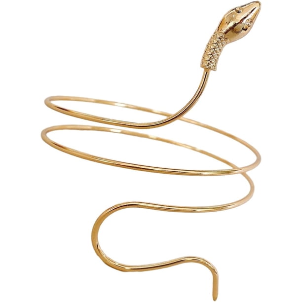 Brazalete de Brazo Serpiente Dorado Pulsera Abierta de Resistente para Mujer Joyería Elegante para Fiestas y Ocasiones Especiales