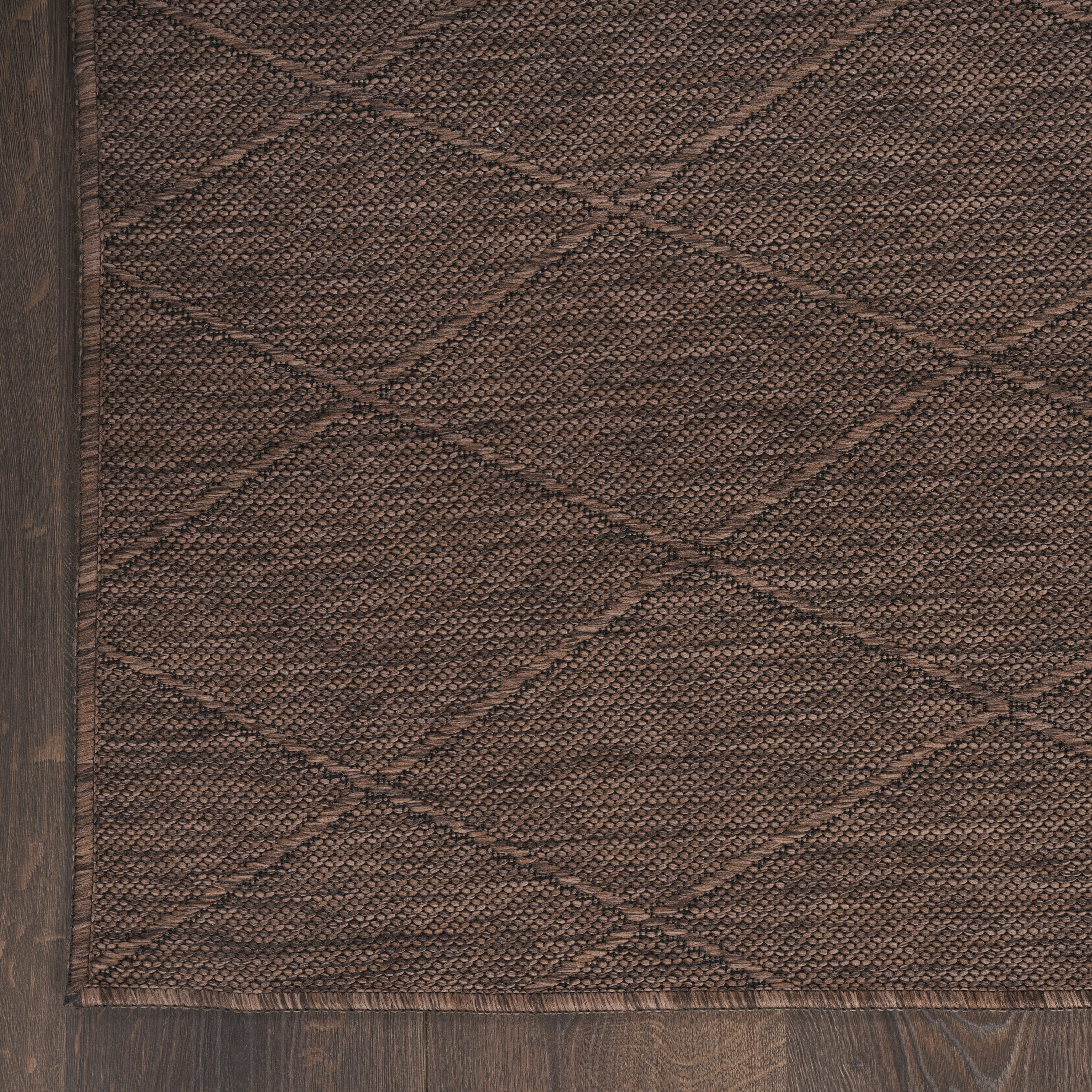 Nourison Washable Solutions Indoor/Outdoor Mocha 4' x 6' Area Rug (4x6)