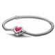 thumbnail image 1 of Pulsera de plata de ley 925 para mujer, brazalete con cierre de corazón brillante, cadena de serpiente, abalorios artesanales, regalos de joyería, 1 of 4