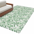 thumbnail image 2 of Area Rug for Living Room, Green Line Non-Slip Indoor Large Carpet for Bedroom/Dining Room, Vintage Abstract Geometric Stripes Watercolor Washable Low-Profile Floor Mat Runner Rugs - 2.7 x 5 Ft, 2 of 7