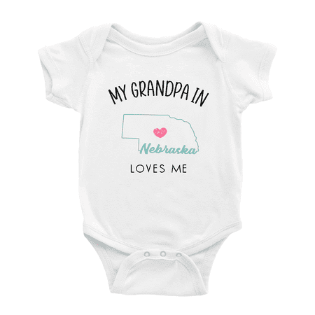 

My Grandpa In Nebraska Loves Me Baby Clothing For Boy Girl Bodysuits 0-3 Months