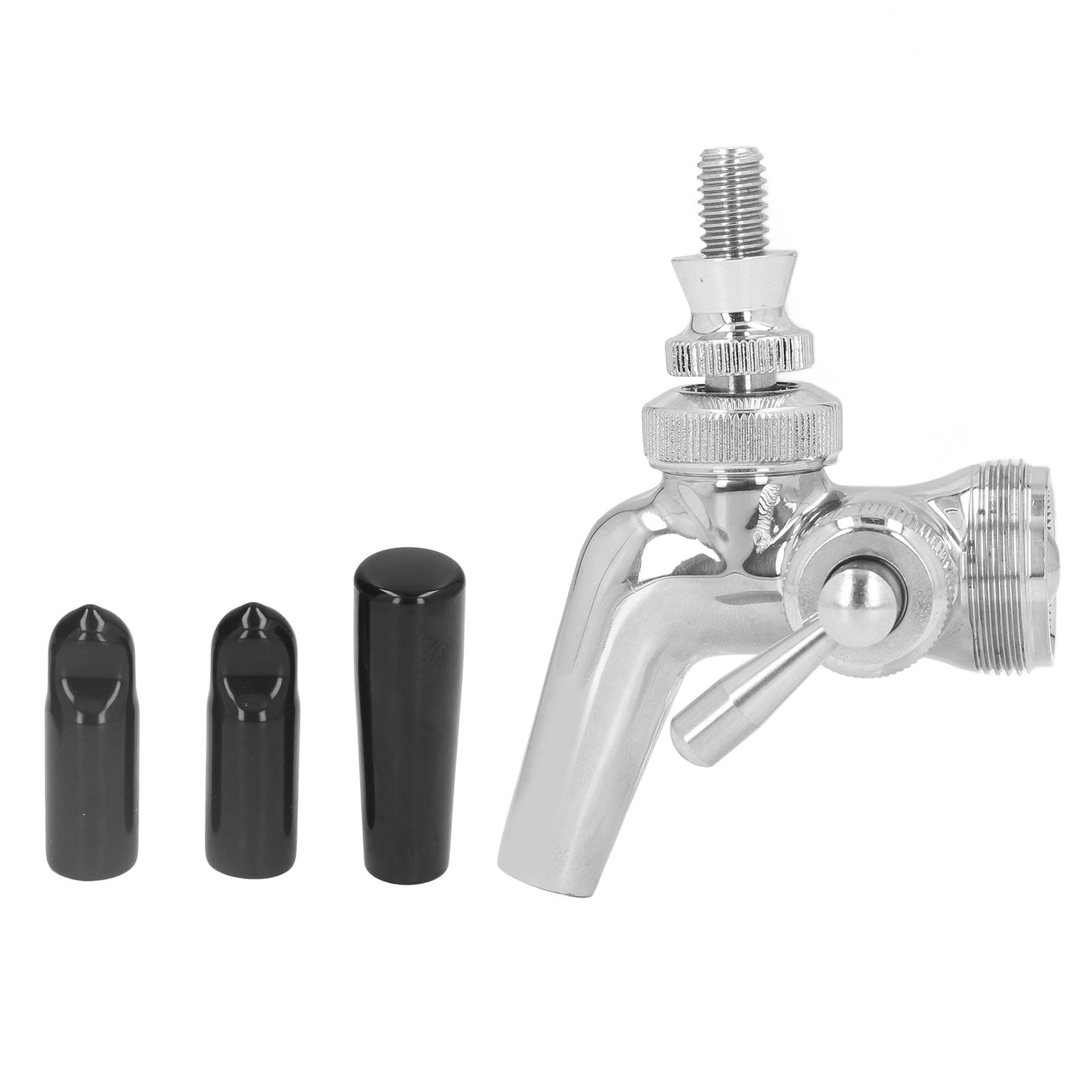 Rupoun Stainless Steel Beer Flow Control Faucet Tap with Dust Cover and Handle for Homebrewing Kegerator System