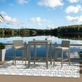 thumbnail image 2 of Homestyles Sustain Wood Outdoor High Bistro Table and Two Stools in Gray, 2 of 5