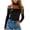 Black, variant on Women's Off Shoulder Tops,Long Sleeve Slim Fit Stretchy Shirts Blouses Top,Matching Choker Neckline & Built-in Bra,Black Women's XS-XXL