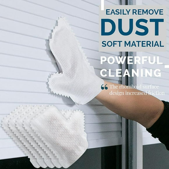 Fiudx Guantes de Limpieza Desechables, Diseño Romboidal para Una Gran Fricción, Material Suave No Tejido, Reutilizables y Absorbentes de Agua, Multiusos para Ventanas, Cocina, Oficina y Hogar, Paquet