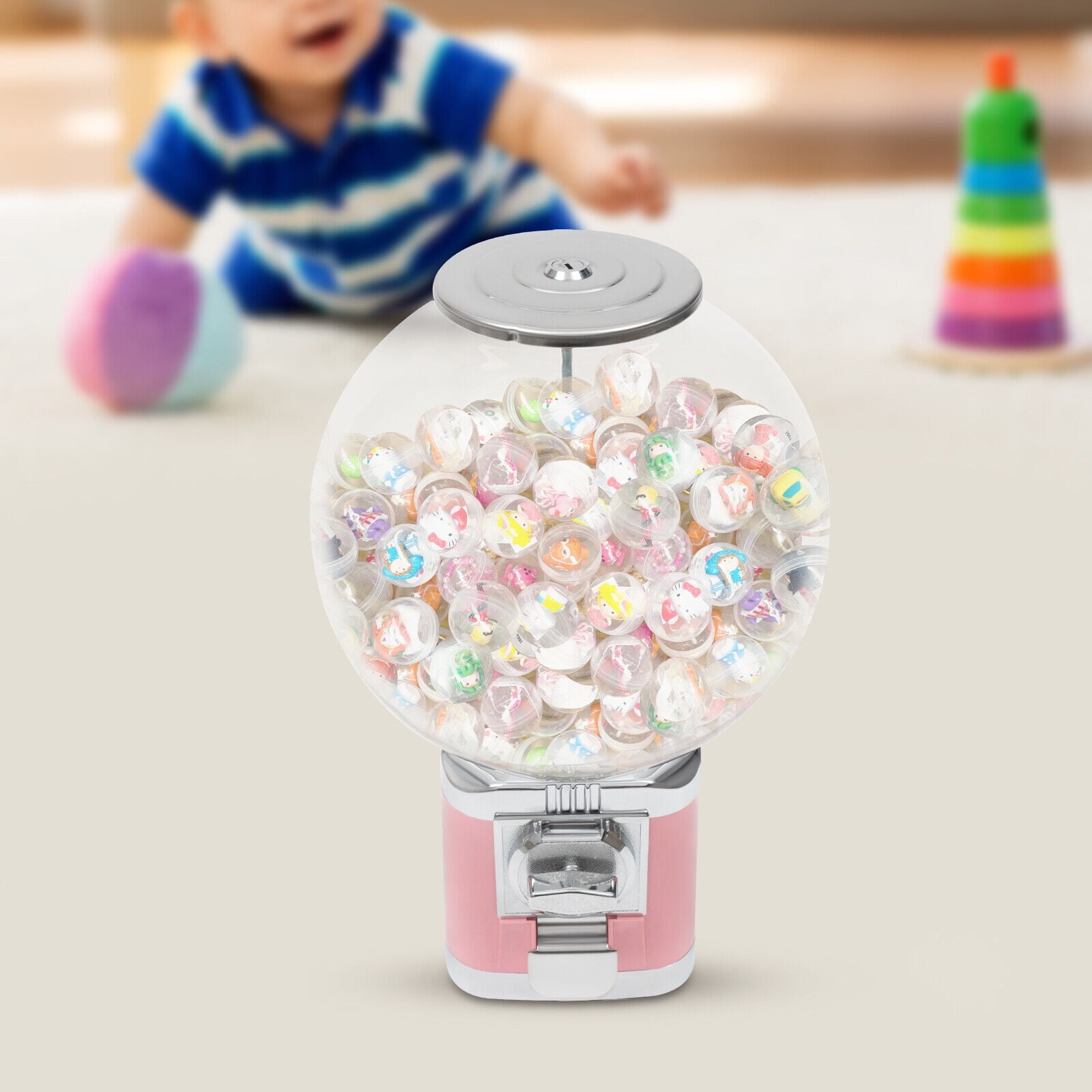 Dark Blue/Pink/Blue/Black Candy Gumball Vending Machine Gumball Bank Candy Vending Dispenser Machine 800-1000 Coin
