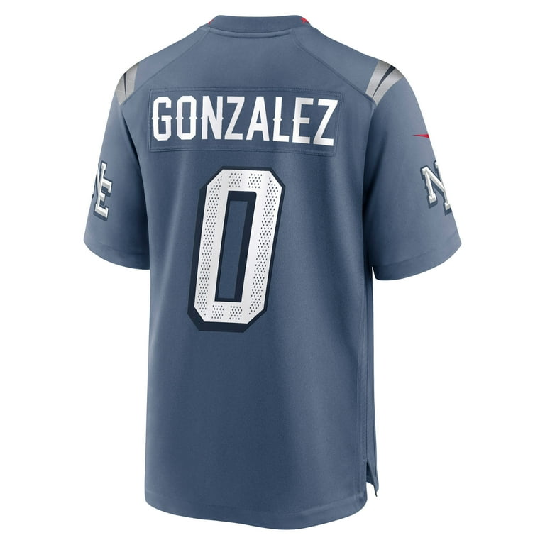 Men's Nike Christian Gonzalez Storm Blue New England Patriots 2025