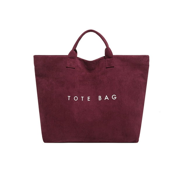 Women's Large Capacity Letter Print Tote Bag, Casual Versatile Shoulder Handbag with Hook & Loop Closure, Stylish Work and Commuting Bag for Daily Use