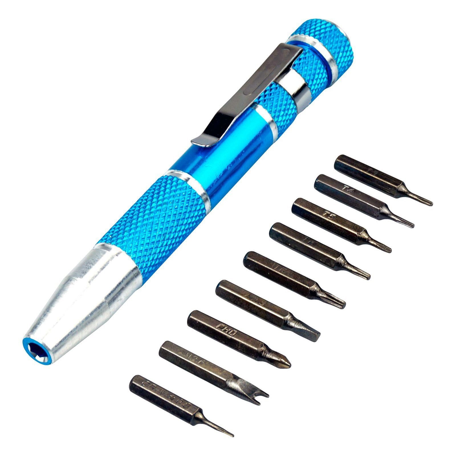 9in1 Aluminum Silm Screwdriver Protable Pen Shape Phillip,Hexbits,Torx,slotted 