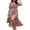Brick Red, variant on Wrongduck Plus Size Summer Midi Dress for Women, Floral Square Neck Puff Sleeve Dress with Pockets, Casual Beach Vacation A-Line Sundress