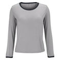 thumbnail image 3 of Womens Long Sleeve Pajama Top Built In Support Yoga Comfort Tee Soft Casual Layer, 3 of 8