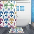 thumbnail image 2 of FREEAMG Mardi Gras Lily Bath Curtain Rugs Sets 2 Pcs, Bathroom Theme Set with Shower Curtain and Non-Slip Carpet -12 Hooks-60X72in, 2 of 7