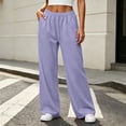 thumbnail image 2 of Sahpxhe Wide Leg Sweatpants Women High Waist Loose Straight Leg Baggy Trousers Casual Comfy Workout Pants for Gym Streetwear Purple XXL, 2 of 8