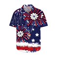 thumbnail image 4 of Drppepioner Chemises à Manches Courtes pour Hommes Chemise Imprimée à Manches Courtes Col Rabattu, Chemises d'Été Extensibles Non Rentrées Blanches, 4 of 5