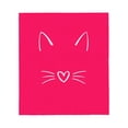 thumbnail image 2 of Cozy Flannel Blanket with Cute Cat Face Design on Vibrant Pink Background - Perfect for Sofa Travel Bed and Chair, 2 of 5