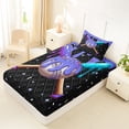 thumbnail image 4 of Erosebridal Purple Dripping Black Grid Purple & Cyan Baseball & Bat Graphic Twin Sheet Sets 3pcs, Sport Graphic Bedding for Boys And Girls Kids,Super Cozy Room Decor, 4 of 5