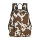 thumbnail image 1 of Cow Leather Brown Print Backpack Casual Shoulder Daypack Lightweight Travel Backpack For Men Women, 1 of 5
