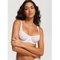 thumbnail image 3 of Women's Unlined Balconette Mesh Bra Sheer See Through Underwire Bras Plus Size 32A-42E, 3 of 5
