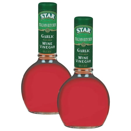 (2 Pack) Star? Italian Kitchen Garlic Red Wine Vinegar 12 fl. oz. Glass (Best Tasting Red Wine Vinegar)