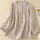thumbnail image 1 of TaTaai V Neck Flowy Ladies Casual Shirt, Three Quarter Sleeve Pleated Blouse, Fashion Printed Top for Party Shopping Work Home Daily Activities Gift, 1 of 3