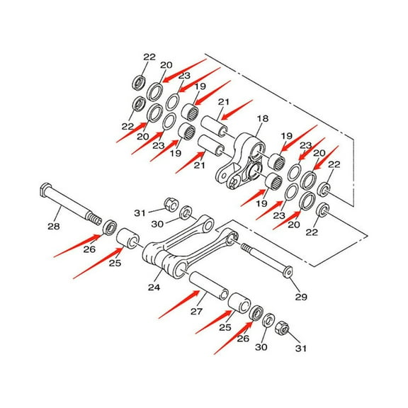 Triangle Lever Rear Lowering Linkage Swing Arm Repair Kit For Yamaha YZ250F FX