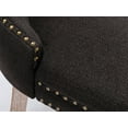 thumbnail image 5 of ODUSE-DAILY Black Linen Dining Chairs Set of 2, Kitchen & Dining Room Chairs, Nailheads Tufted Chair, Sillas De Comedor, Fabric Upholstered, Wood Legs (Black, 2 Pcs), 5 of 12