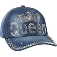 thumbnail image 3 of Bling Baseball Cap for Women Bejeweled Distressed Denim and Diamonds Hat Studded Rhinestone Cap, 3 of 7