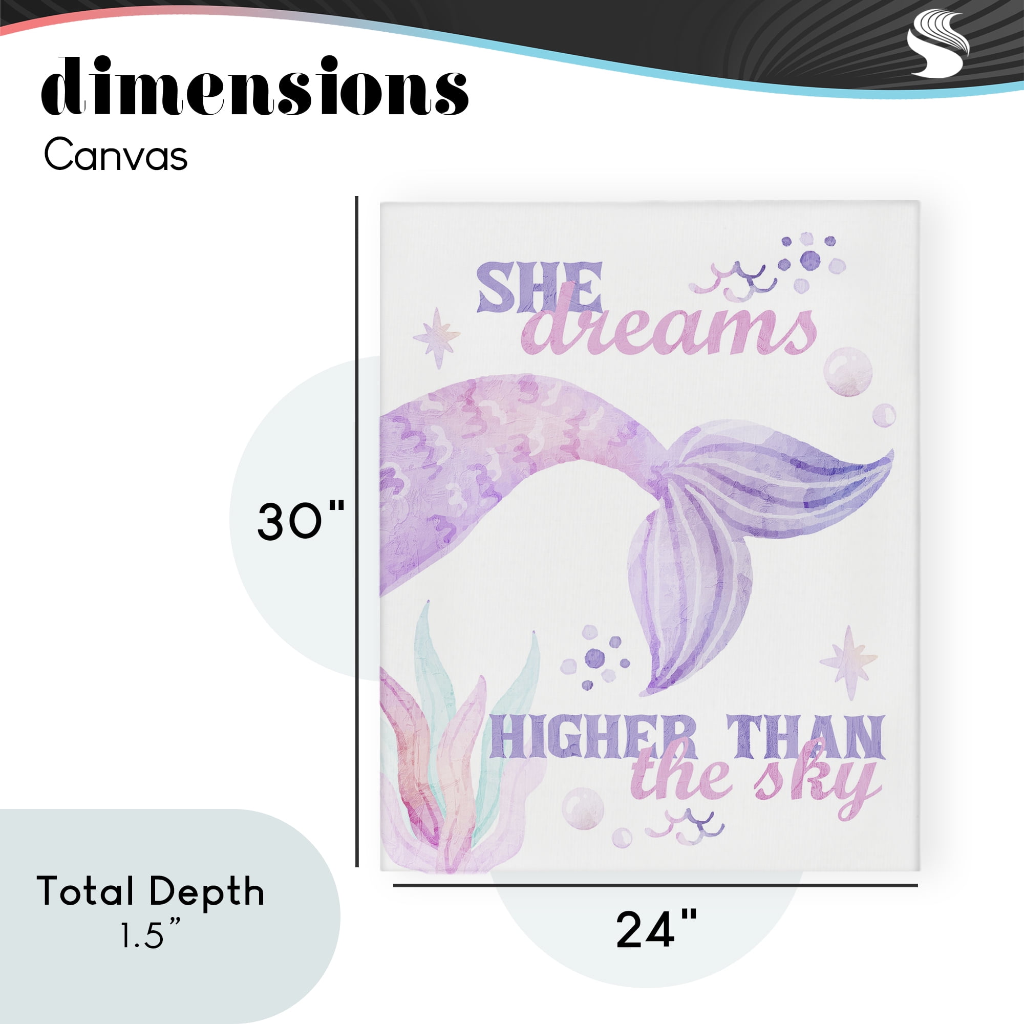 She Dreams Higher Than The Sky Canvas Wall Art, design by Kim Allen