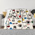 thumbnail image 3 of Throw Blanket for Couch, abstract eyes Super Soft Fuzzy Comfy Warm Throw Blanket, Cuteness Lightweight Cozy Plush Flannel Blanket & Throws for Sofa and Bed All Season, 3 of 5