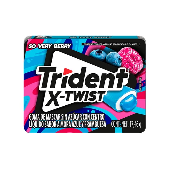 Goma de mascar Trident X-Twist mora azul-frambuesa 17.46 g