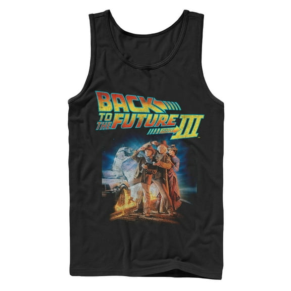 Men's Back to the Future Part 3 Character Pose  Tank Top Black Large