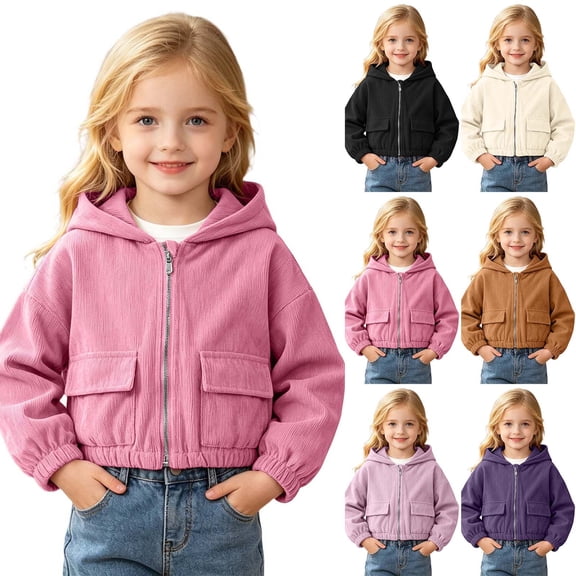 Liyamei Kids Hooded Jacket with Pockets for Fall Casual Sport Outerwear Size 4-5 Years