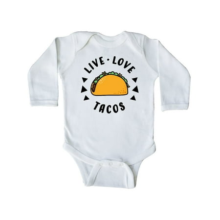 

Inktastic Live Love Tacos Gift Baby Boy or Baby Girl Long Sleeve Bodysuit