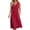 Red, variant on Horkkom Maxi Dresses for Women Summer V Neck Solid Color Sleeveless Dress Casual Long Vacation Beach Dresses L