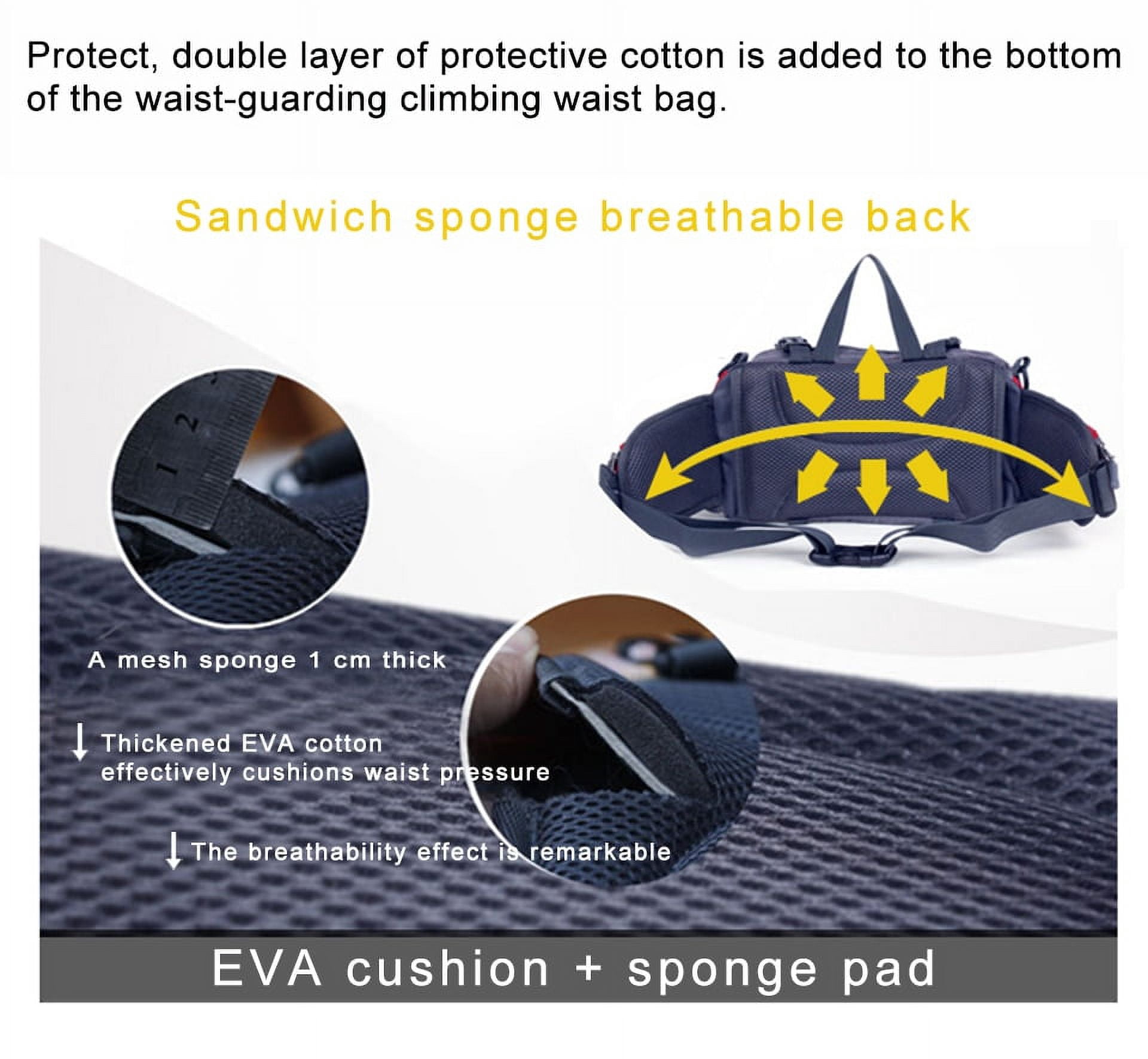 Running Bags for Men Women Outdoor Fanny Pack Waterproof Hiking Camping Biking Waterproof Waist Pack with 2 Water Bottle Holder
