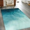thumbnail image 3 of Blue Teal Ombre Washable Area Rugs 3'x5', Coastal Beach Abstract Modern Low Pile Throw Living Room Rug Non-Slip Sturdy Edge Binding Carpet for Indoor Entryway Bedside Kitchen, 3 of 9