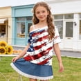 thumbnail image 3 of Odeerbi Toddler Kids Girls 4th of July One Shoulder T-Shirt Short Sleeve Independence Day Graphic Tops, 3 of 9