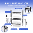 thumbnail image 4 of Escurridor De Trastes acero inoxidable 3 niveles, Organizador de cocina gran capacidad, Escurridor de platos de fácil Armado, soporte para utensilios de cocina, cubiertos y tabla de picar, 4 of 10