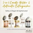 thumbnail image 2 of ALEC {Old Plastic Model} Clear Hurricane Automatic Candle Holder & Extinguisher with Rechargeable Timer Lid & Stand | Large Silver Pillar & Votive Candle Holders for Home Centerpiece Table Decorations, 2 of 7