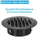 thumbnail image 4 of Cubierta de ventilación redonda Uxcell de acero inoxidable con rejilla de louver para entrada y salida de pared con tornillos 1 juego negro 4", 4 of 6