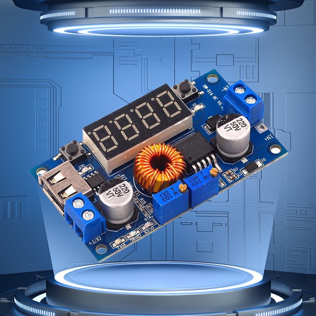 Módulo ajustable de voltaje de 5-28 V Indicador LED Módulo de potencia reductor ajustable JShteea El nuevo