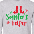 thumbnail image 4 of Inktastic Santa's Helper, Elf Shoes, Snowflakes, Christmas Long Sleeve Youth T-Shirt, 4 of 5